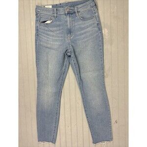 Gap Size 27 4P Petite Womens Jeans Jeggings Hi Rise Stretch Light Wash Raw Hem